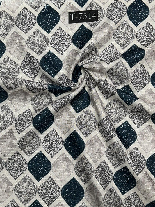 Mixed Print On Sequence Work Fabric