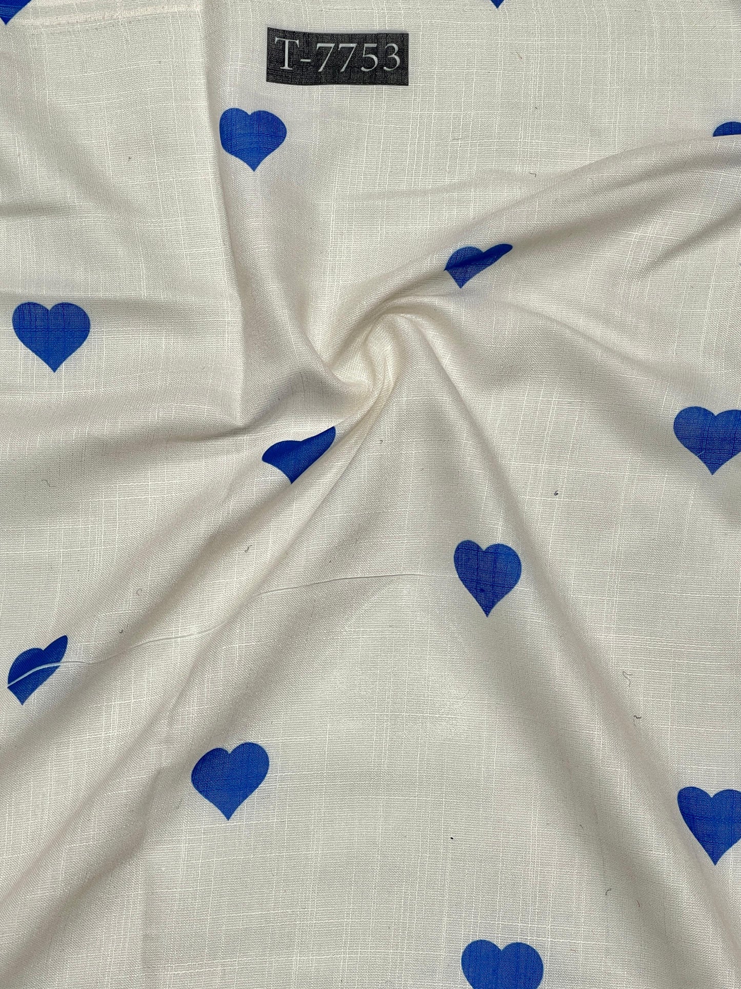 HEART PRINT WITH COLOURS ON Cotton Linen