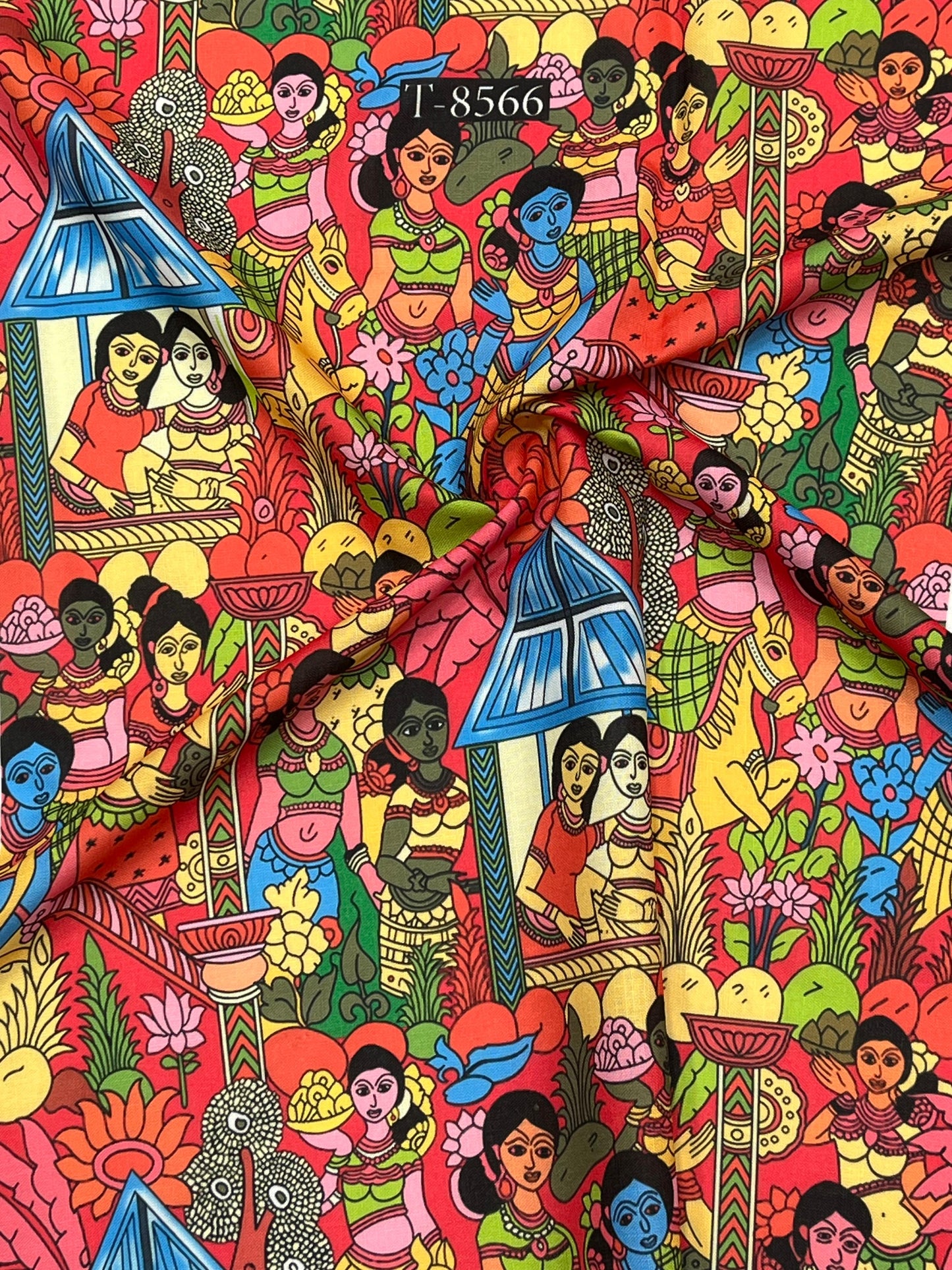 TRADITONAL PICHWAI STYLE PRINTS ON SWISS COTTON