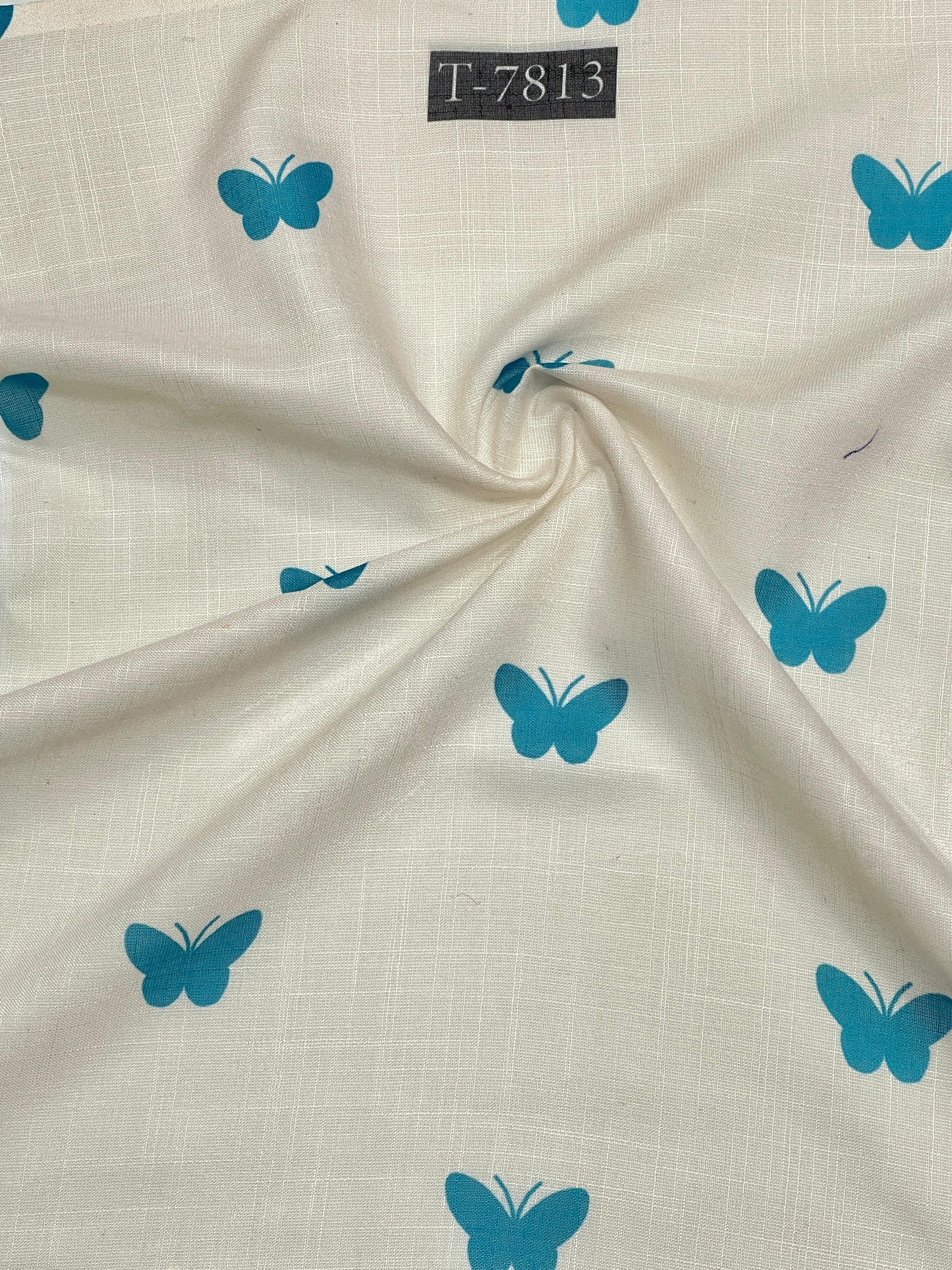 BUTTERFLY PRINT WITH COLOR ON LINEN