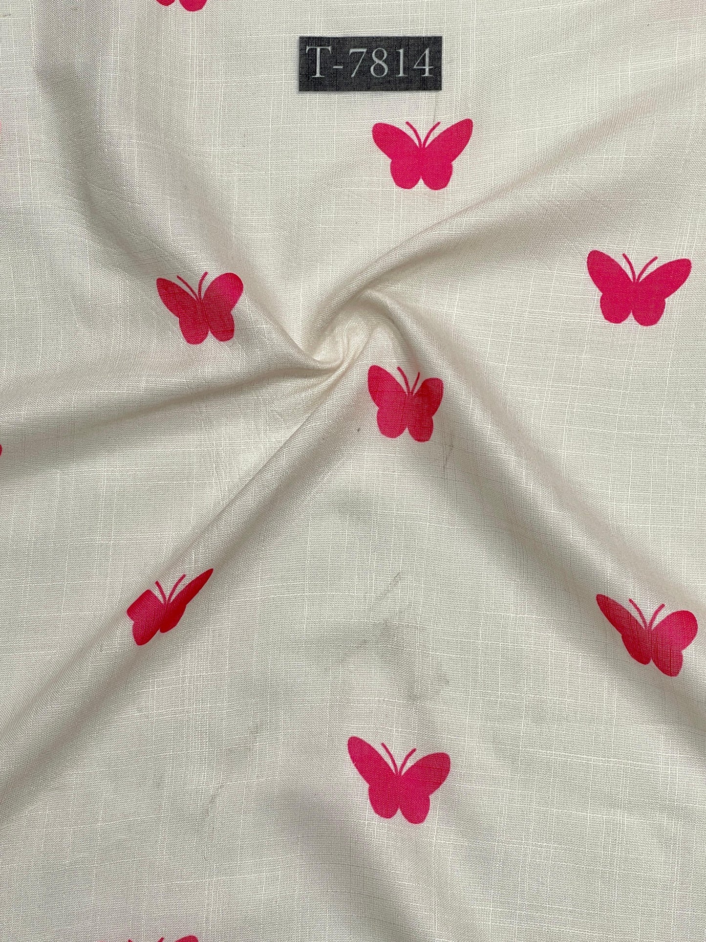 BUTTERFLY PRINT WITH COLOR ON LINEN