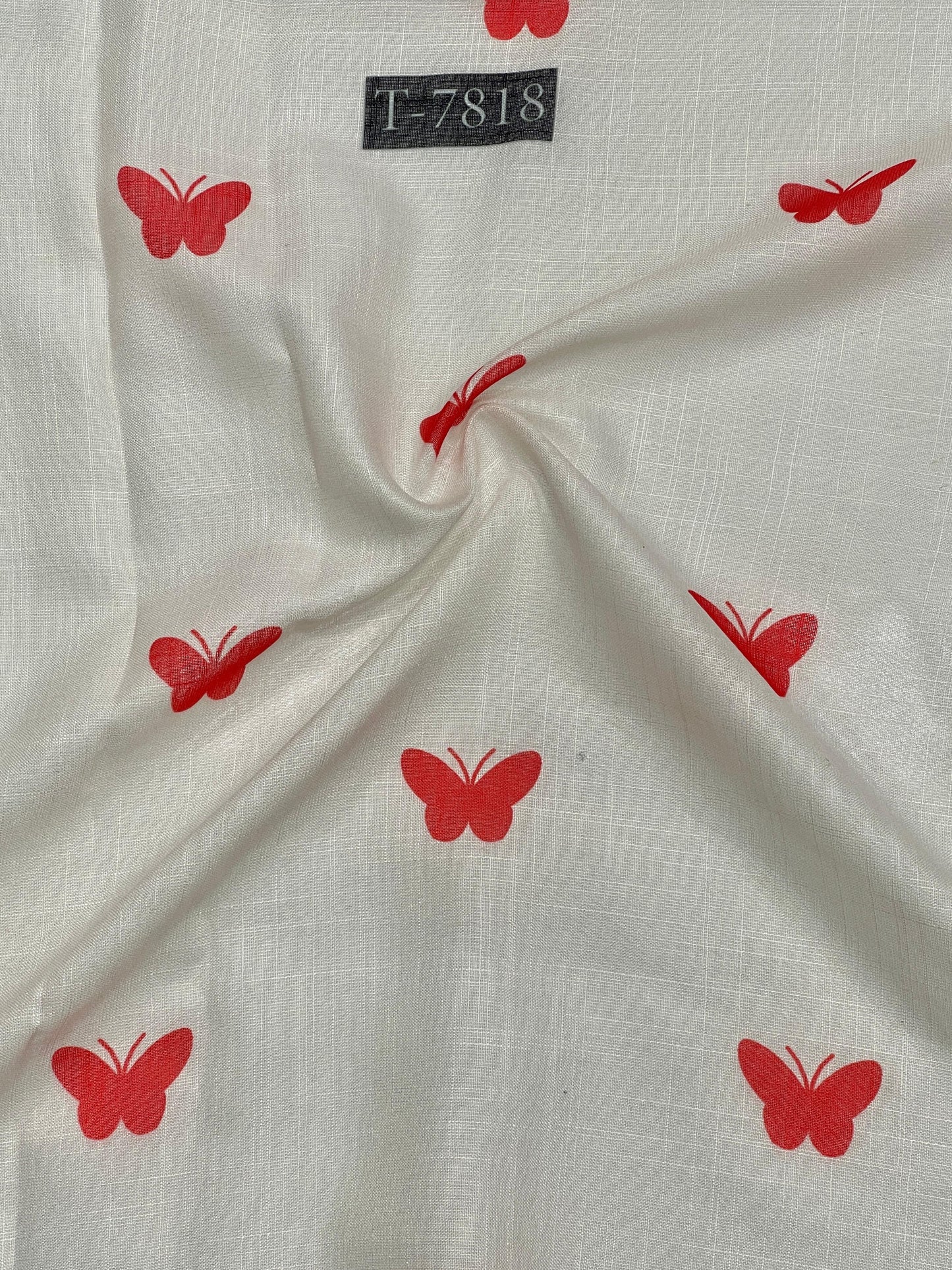 BUTTERFLY PRINT WITH COLOR ON LINEN