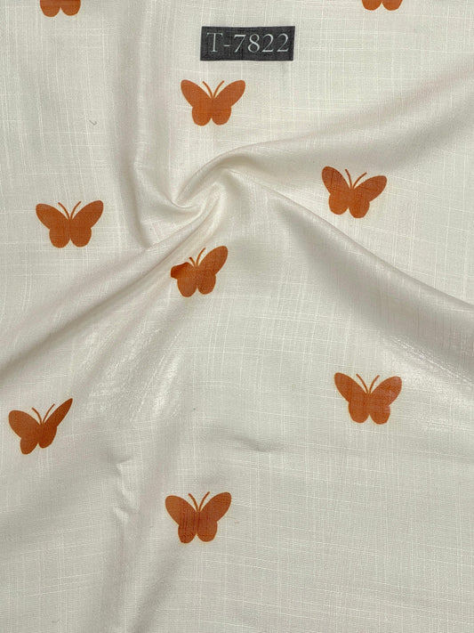 BUTTERFLY PRINT WITH COLOR ON LINEN