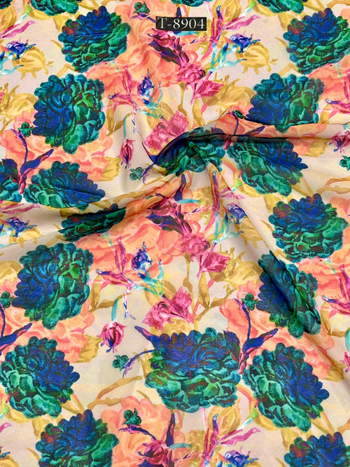 Digital print on chiffon fabric