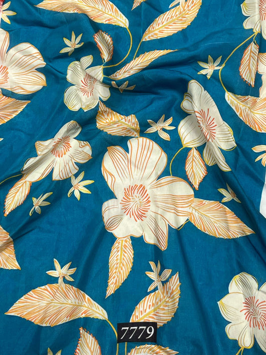 Floral Prints On Pure Viscose Muslin