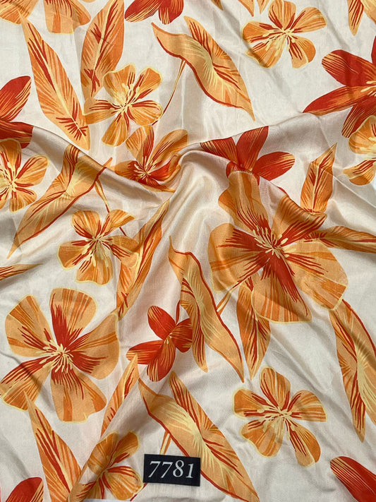 Floral Prints On Pure Viscose Muslin