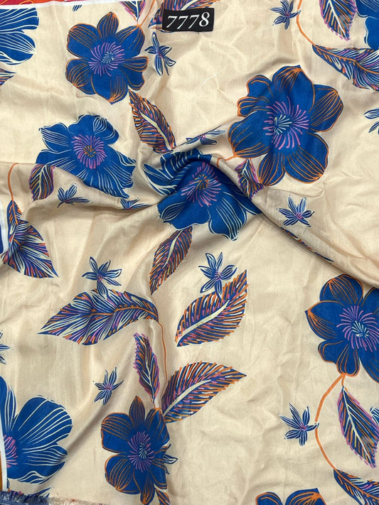 Floral Prints On Pure Viscose Muslin