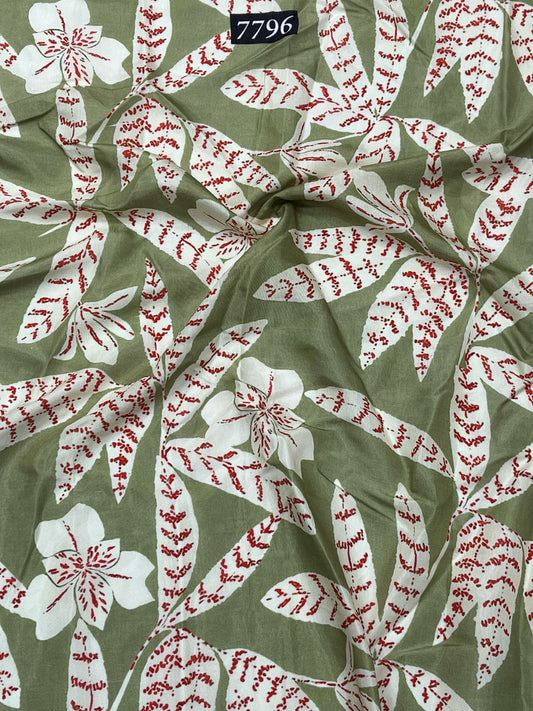 Floral Prints On Pure Viscose Muslin