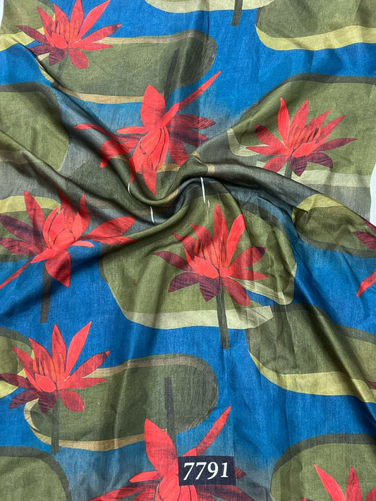 Floral Prints On Pure Viscose Muslin