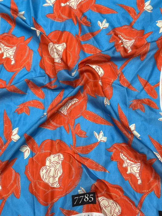 Floral Prints On Pure Viscose Muslin