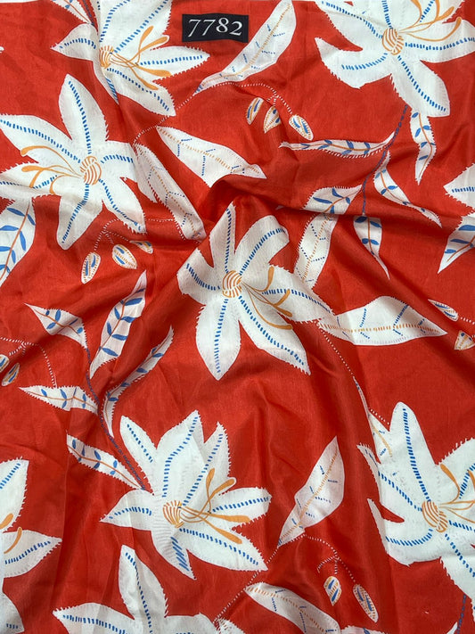 Floral Prints On Pure Viscose Muslin