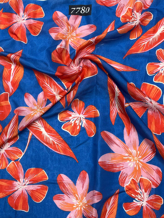 Floral Prints On Pure Viscose Muslin