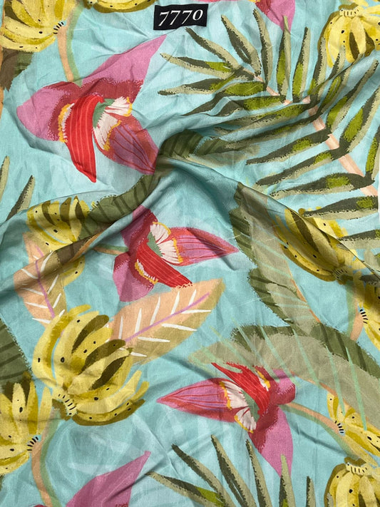 Floral Prints On Pure Viscose Muslin