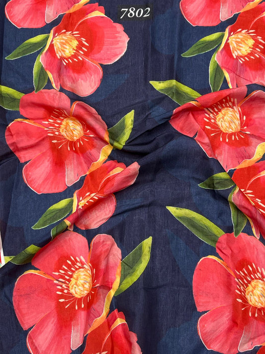 Floral Prints On Pure Viscose Muslin