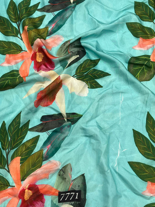 Floral Prints On Pure Viscose Muslin