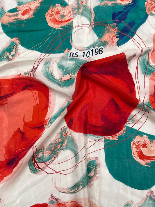 Abstract Prints On Pure Viscose Muslin