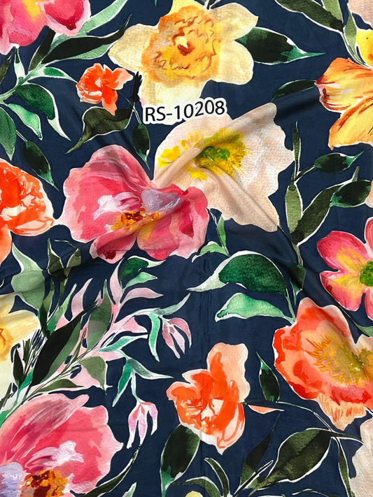 Abstract Prints On Pure Viscose Muslin