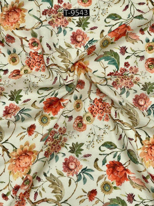 summer floral print on cotton