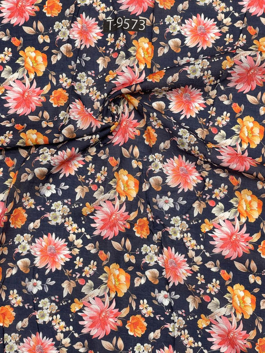 mixed floral print on cotton