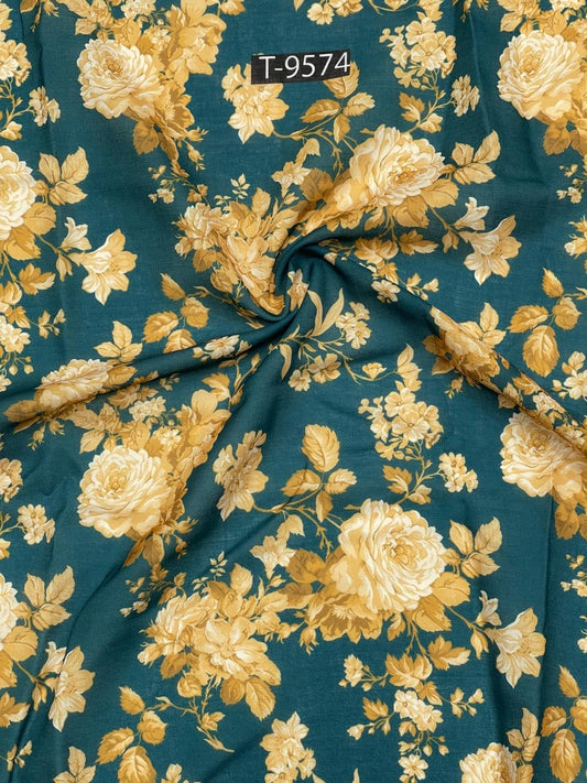 mixed floral print on cotton