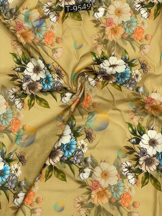 mixed floral print on cotton