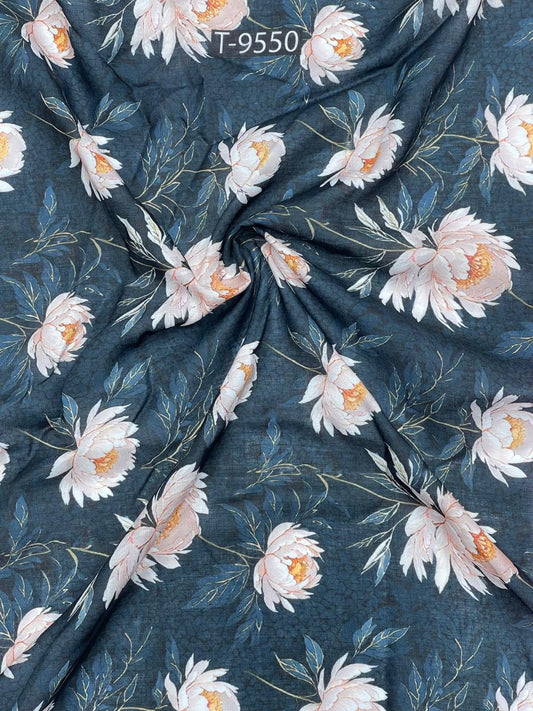 mixed floral print on cotton