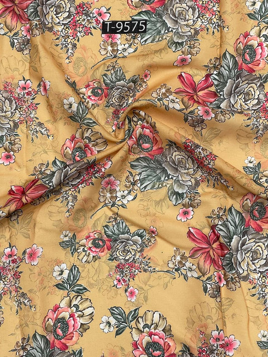 mixed floral print on cotton