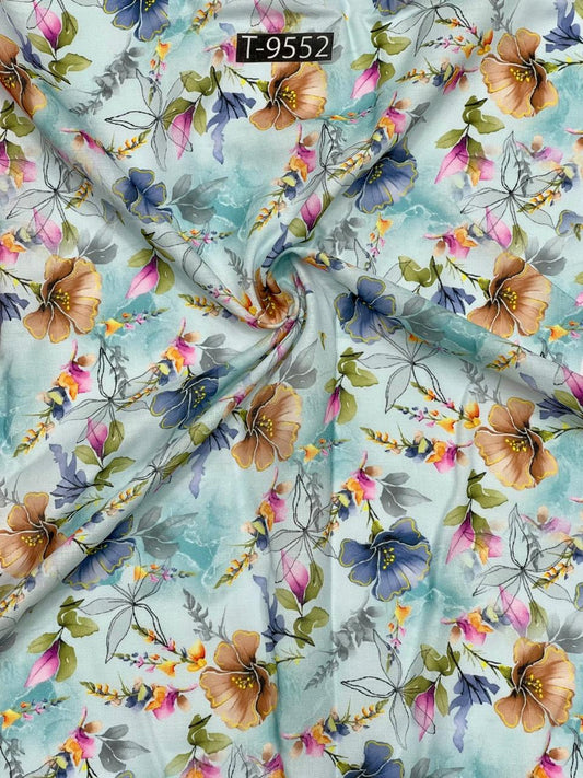 mixed floral print on cotton