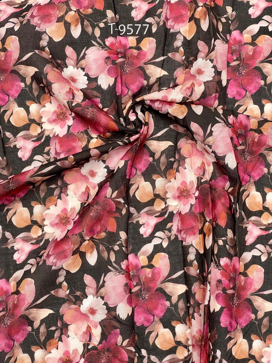 mixed floral print on cotton