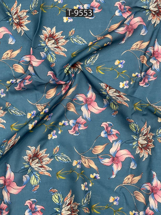 mixed floral print on cotton