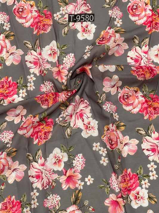 mixed floral print on cotton