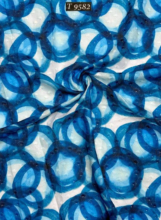 FLORAL ABSTRACT COTTON EMBROIDERY FABRICS