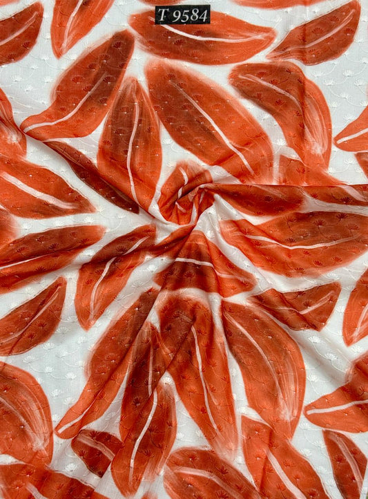 FLORAL ABSTRACT COTTON EMBROIDERY FABRICS