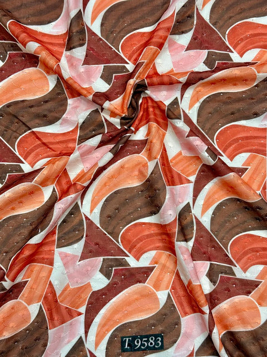 FLORAL ABSTRACT COTTON EMBROIDERY FABRICS