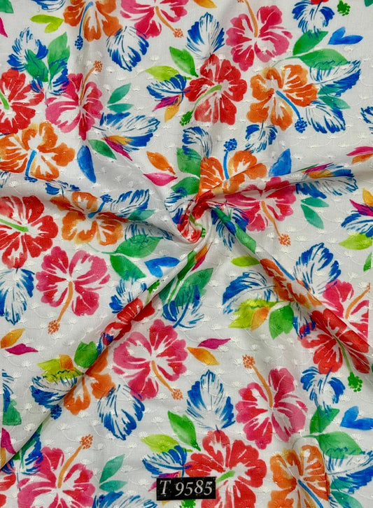 FLORAL ABSTRACT COTTON EMBROIDERY FABRICS