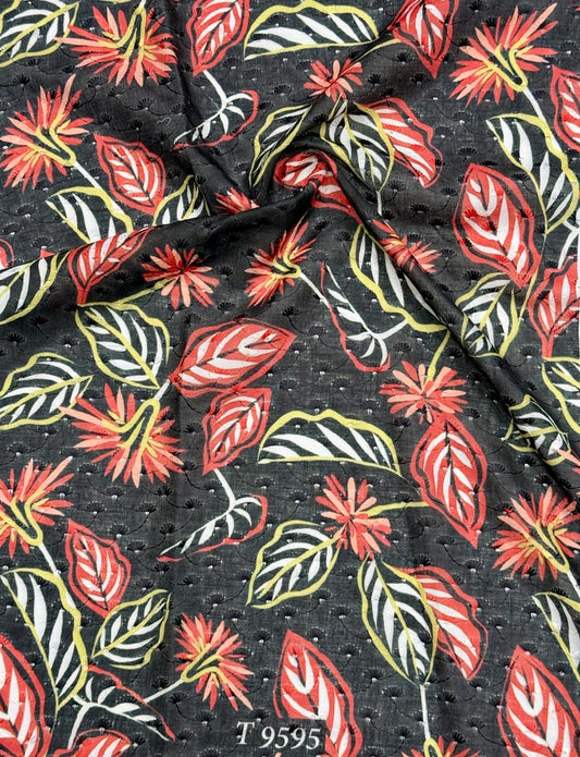 FLORAL ABSTRACT COTTON EMBROIDERY FABRICS