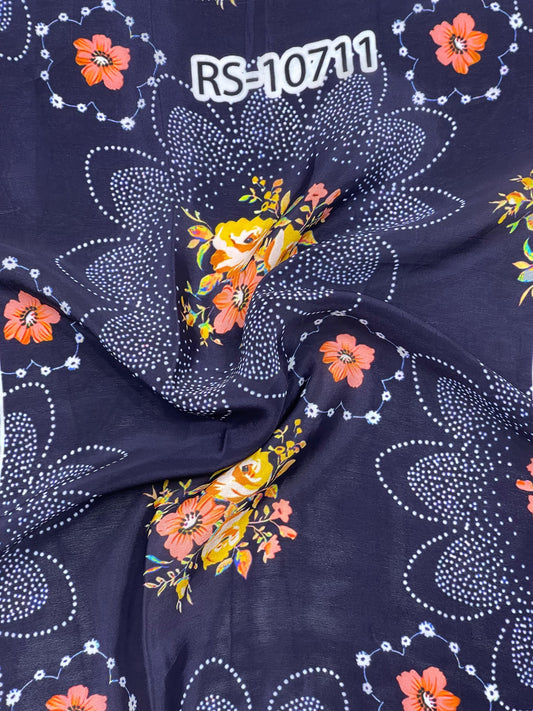 ABSTRACT PRINT ON PURE NATURAL CREPE