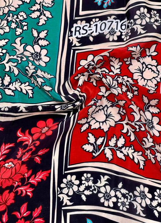 ABSTRACT PRINT ON PURE NATURAL CREPE