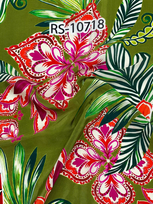 ABSTRACT PRINT ON PURE NATURAL CREPE