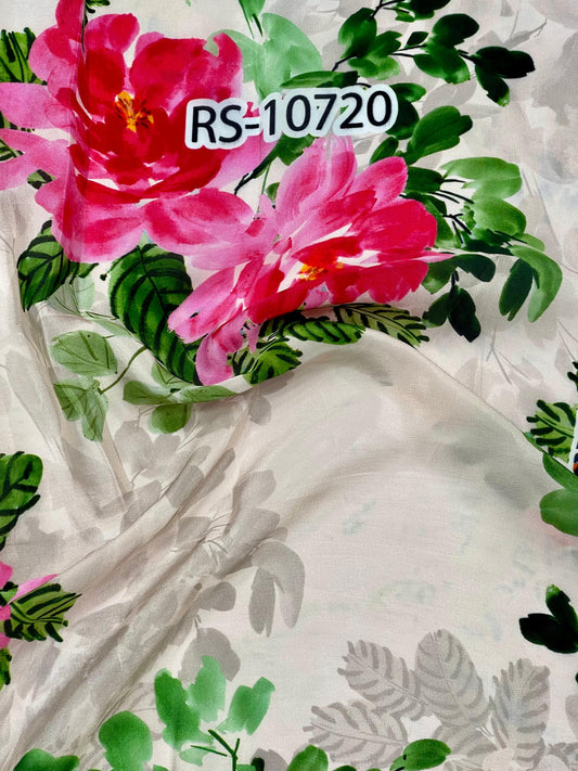 ABSTRACT PRINT ON PURE NATURAL CREPE