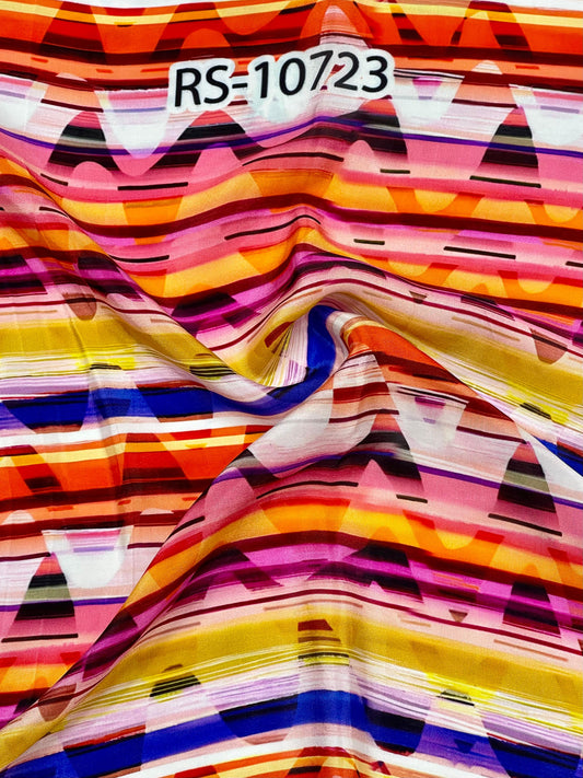 ABSTRACT PRINT ON PURE NATURAL CREPE