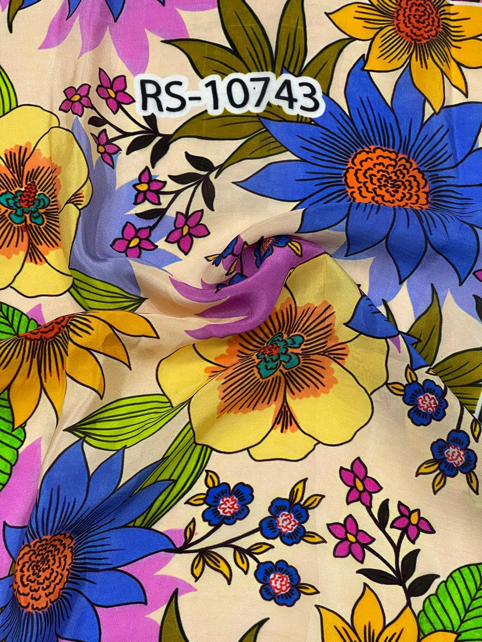 Mixed Floral Prints On Pure Natural Crepe