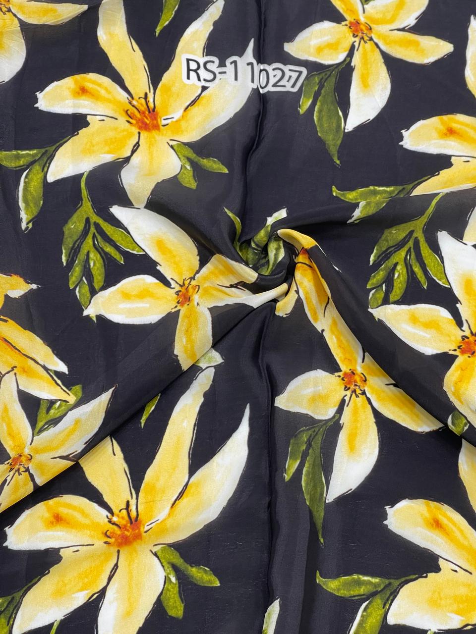 Mixed Floral Prints On Pure Natural Crepe