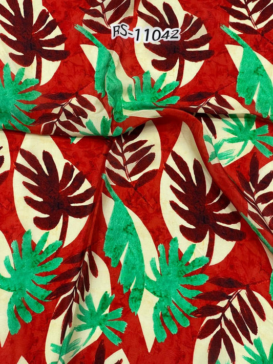 Mixed Floral Prints On Pure Natural Crepe