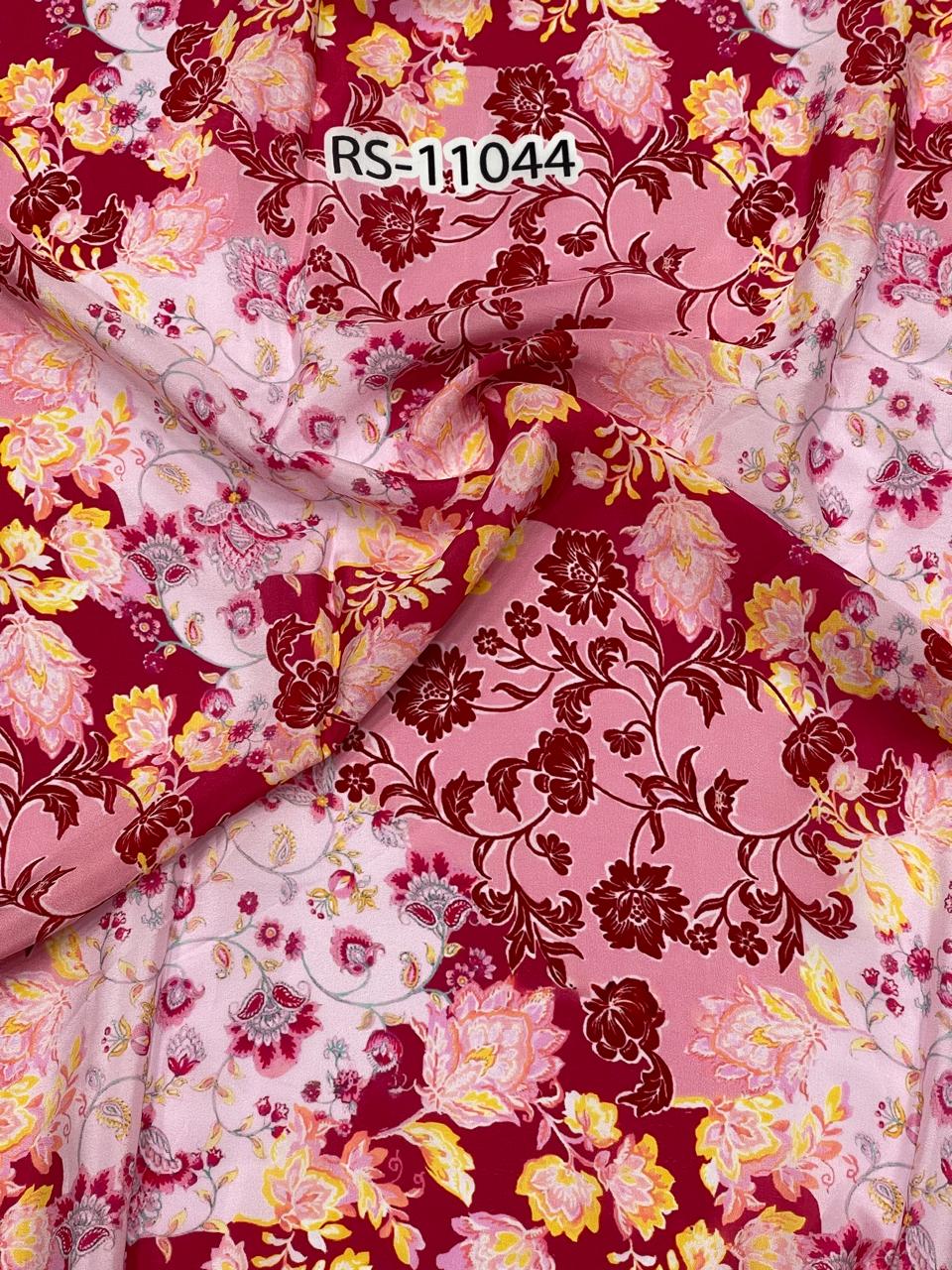 Mixed Floral Prints On Pure Natural Crepe