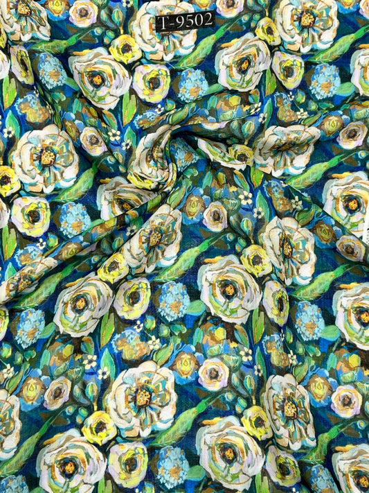 SUMMER COOL FLORAL LINEN FABRICS