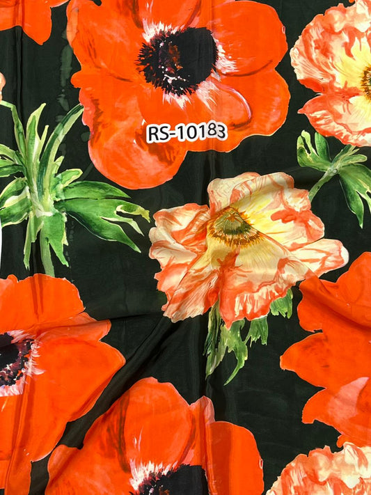 SOOTHING FLORAL PRINT PURE VISCOSE MUSLIN