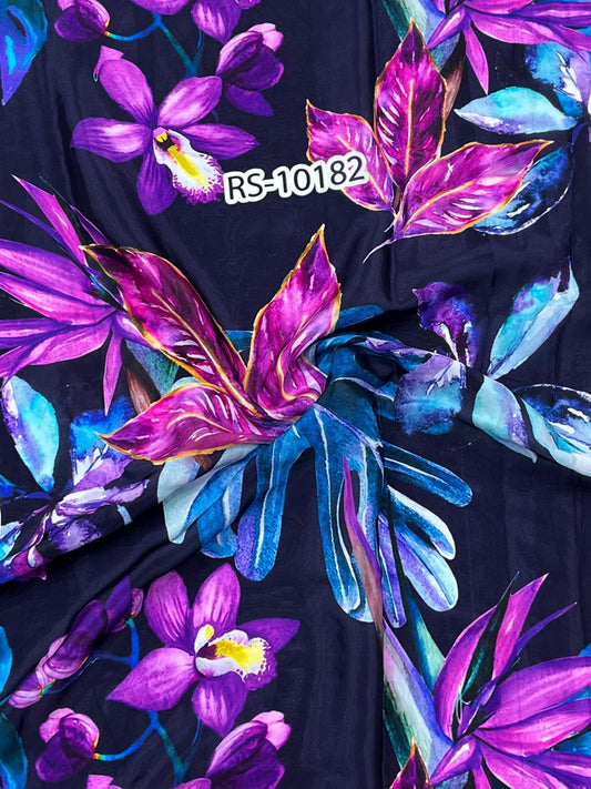 SOOTHING FLORAL PRINT PURE VISCOSE MUSLIN