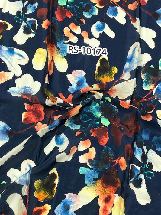 SOOTHING FLORAL PRINT PURE VISCOSE MUSLIN