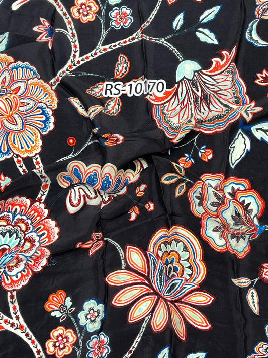 SOOTHING FLORAL PRINT PURE VISCOSE MUSLIN